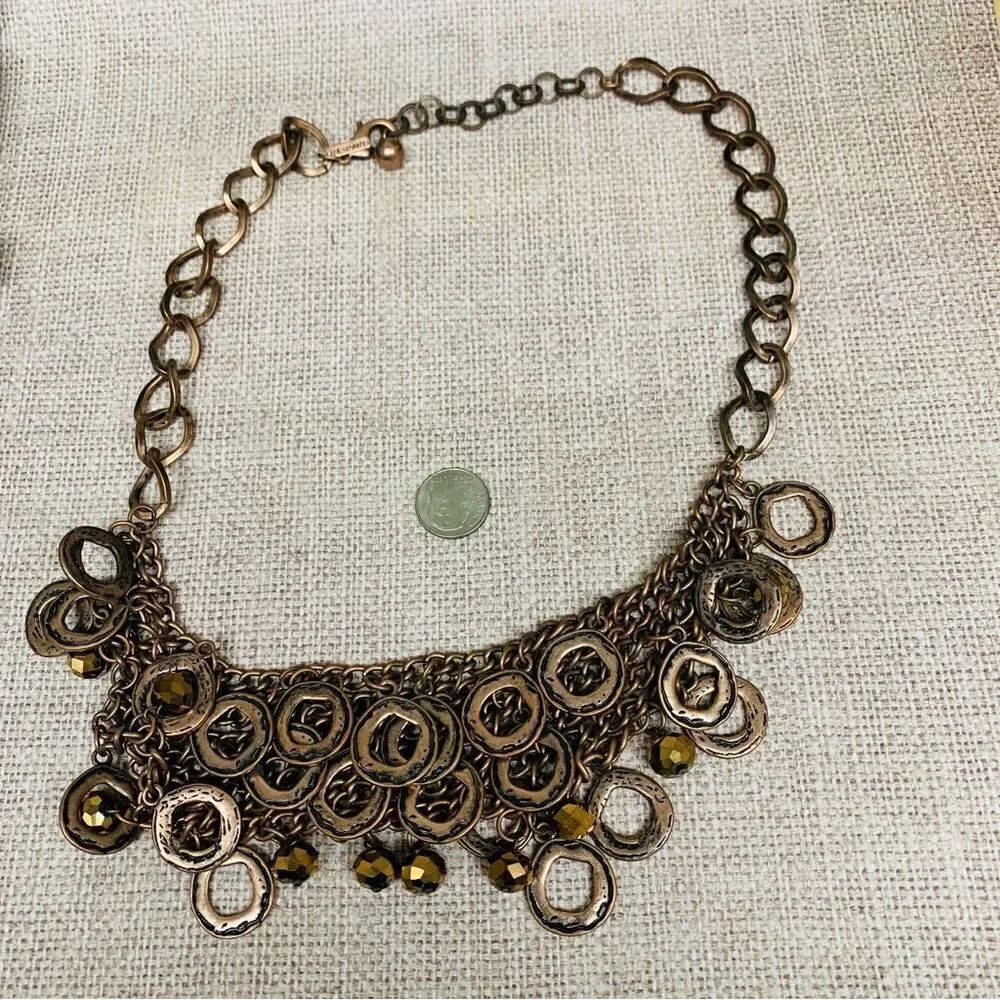 Lane‎ Bryant Copper Circle Mesh Bib Necklace